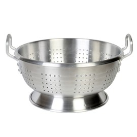 Excellante Aluminum Colander with Base and Handle, Heavy Duty, 16 Quart, 2 mm