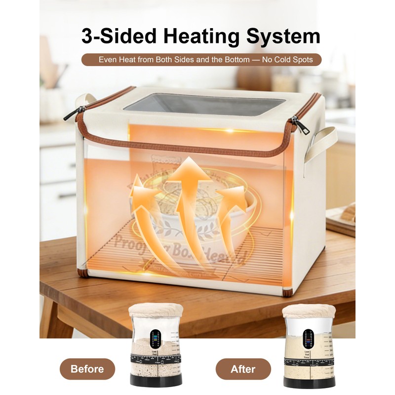 COCO BIRD Folding Bread Proofing Box with Window & Hygrometer,