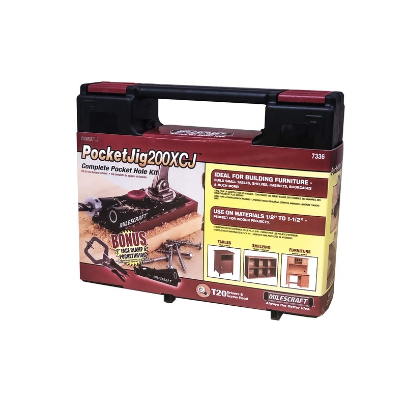 Milescraft 7336 Pocket Jig 200XCJ - Pocket Hole Bundle with