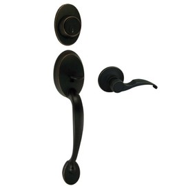 Designers Impressions Frankfort Oil Rubbed Bronze Handleset with Sedona Interior (We Key Lock Orders Alike for Free)