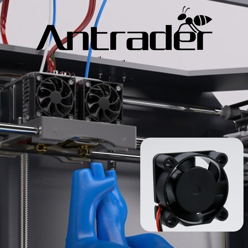 Antrader 3-Pack 12V 0.1A 2Pin 25mm x25mm x10mm DC Small