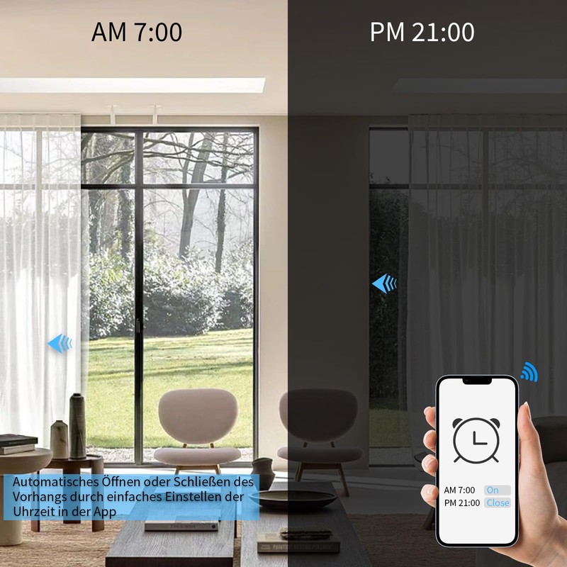 LIAONFOY WiFi Controlled Curtain Switch Flush-Mounted Intelligent Touch Switch Remote