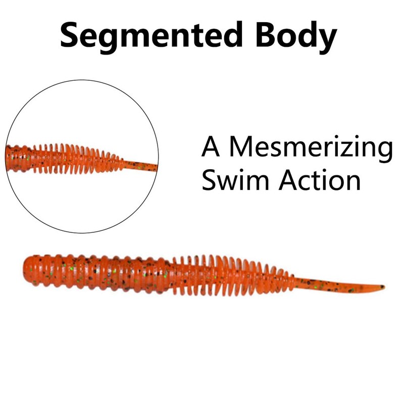 10PCS Artificial Sea Worms 100mm Earthworm Soft Fishing Lures Soft