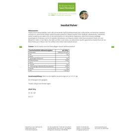 Sanct Bernhard Inositol Powder, Pure Inositol Derived from Plant Sources, 250 g