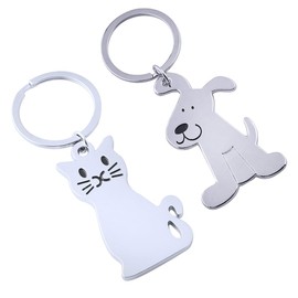 DUMYFENG 2 Pcs Metal Keyring Key Pendant Cat keyring Animal Keychain for Friends Couples and Family Keychain Decor Car Pendant Gift