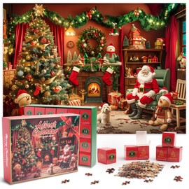 Advent Calendar 2025 Snow Night Puzzle 1008 Pieces - Christmas Decoration for Adults (Santa)