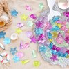 65pcs 4 Styles Acrylic Seashells Conch Gems, Sensory Bin Fillers