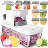 KEOUKE 8-in-1 Vertical Vegetable Chopper Mandoline Slicer with Container White