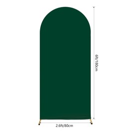 AIBIIN 2.6x6ft Green Color Arch Shape Backdrop Round Top Backdrop Arch Frame Cover 2-Sided Fit Backdrop Stand for Wedding Ceremony Birthday Party Baby Shower Banquet Decoration
