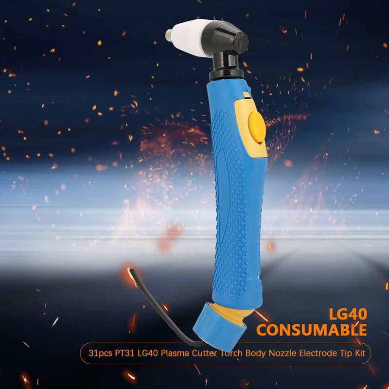 31pcs PT31 LG40 Plasma Cutter Torch Body Nozzle Electrode Tip