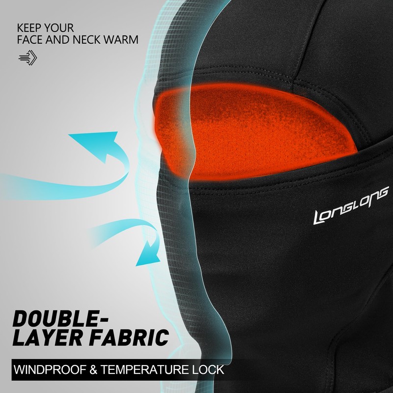 LONGLONG Balaclava Ski Mask Moisture Wicking Full Face Mask Windproof