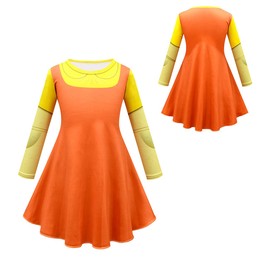 Yidasloox Orange Dolls Dress 123 Game Doll Outfit Dress Orange Dolls Summer Outfit 1 2 3 Game Dolls Fancy Long Sleeve Dresses