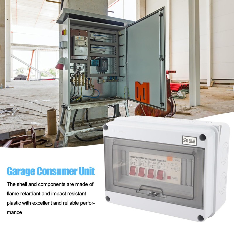 IP65 Electrical Distribution Box 63A RCD with 3 MCBs 6A