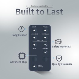 ZWP Replacement Remote Control for ZVOX AccuVoice Sound bar SB380 SB500 SB700 Soundbar TV Speaker
