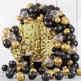 OERJU Gold Round Backdrop Cover Luxurious Not Glitter Sequin Background for Photography Polyester Golden Theme Baby Shower Birthday Wedding Party Circle Backdrop Cover Photo Studio Props 7.5x7.5ft