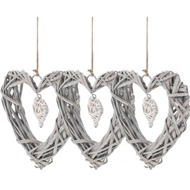 Operitacx 3pcs Heart Craft Hanging Rustic Wreath Grapevine Wreath Rustic Wedding Decor Wicker Heart Shaped Wreath Christmas Heart Wreath Rattan Love Heart Wreath Christmas Wicker Wreath Love