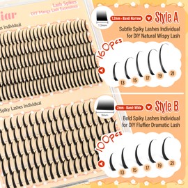 Lash Clusters with Spikes Eyelash Clusters Manga Spike Lash Extension D-Curve Individual Lashes Spiky Cluster Eyelash Extensions 13-21MM Lash Spikes 260PCS DIY Anime Lash Extensions by calphdiar