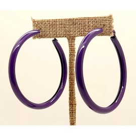 simple thin Large Hollow Round shape 2 inch Hoop metal purple fashion Earrings