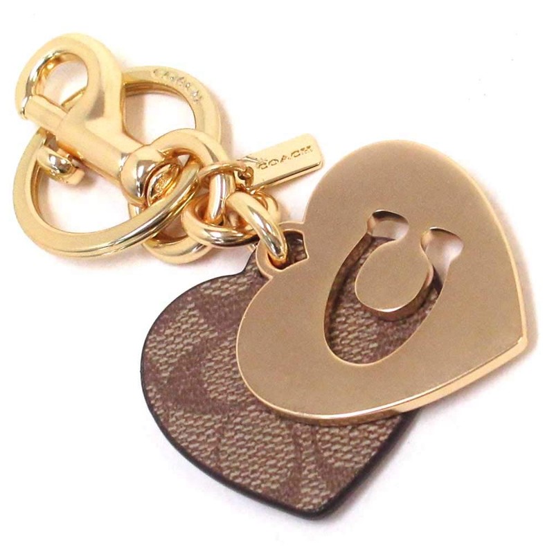Coach 91478 IMKHA Outlet Signature Heart Love Motif Key Ring,