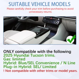 EDBETOS Double-Layer Center Console Organizer Tray for 2025 Hyundai Tucson Including (Gas:Limited), (Hybrid: Blue/SEL Convenience/N Line) and (Plug-in Hybrid: Limited/SEL), Fits Electronic Shift Only