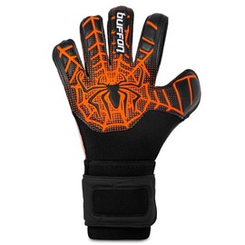 Buffon Guantes De Portero Spider Semiprofesional para Niño Infantil (Negro/Naranja, 4)