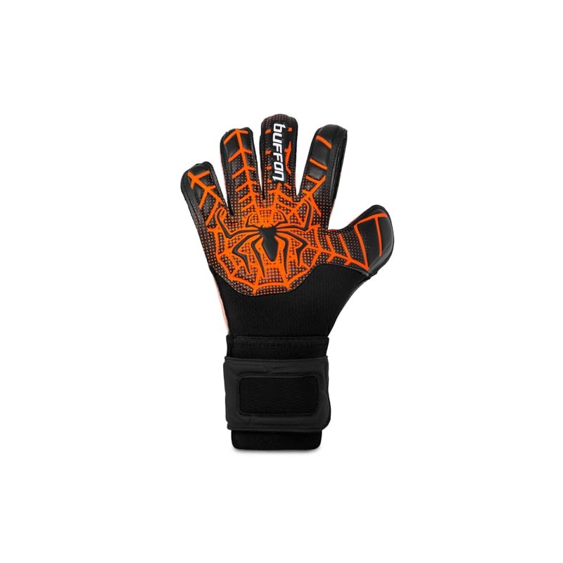 Buffon Guantes De Portero Spider Semiprofesional para Niño Infantil (Negro/Naranja,