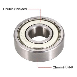 TOP-VIGOR 4Pcs 6000ZZ Deep Groove Ball Bearings, Z1 10mm x 26mm x 8mm Double Sealed Industrial Bearings, Chrome Steel Skateboard Bearings for Electrical Instrument Equipment
