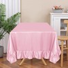 Ersmak Satin Ruffle Edge Tablecloth - Light Pink Satin Table