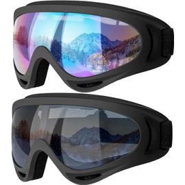 COOLOO Ski Goggles, Snow Snowboard Goggles for Men Women Kids - UV Protection Foam Anti-Scratch Dustproof