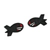 Pair Red Eye Flying Tiger Shark Emblem Custom 3D Badge