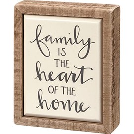 Primitives by Kathy Inset Box, Hand Illustrated Design Home Décor Sign, Cream, Wood