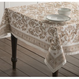 Maison d' Hermine Allure 100% Cotton Tablecloth for the Kitchen, Dinner, Tabletop, Party Decoration, Weddings, Thanksgiving/Christmas (Rectangle, 160 cm x 220 cm)