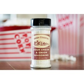 Amish Country Popcorn | Sour Cream and Onion Popcorn Seasoning - 5 oz | Old Fashioned with Recipe Guide (5 oz)