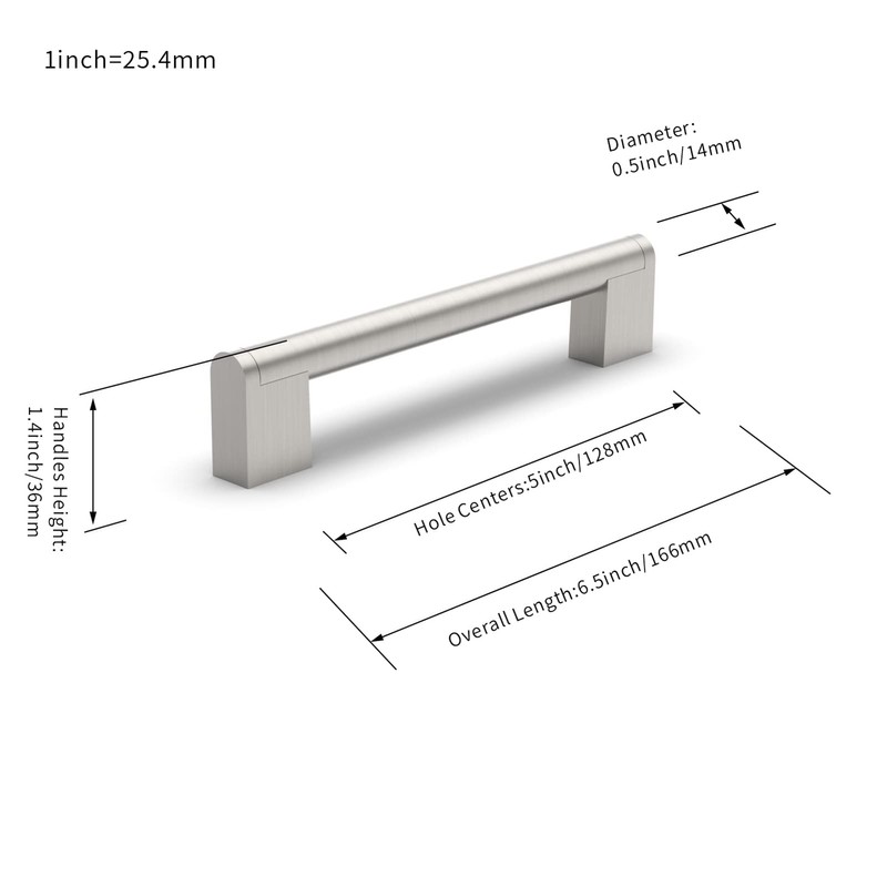 FURNIWARE 10 Pack Cabinet Pulls, Hardware Drawer Handles, Stainless Steel
