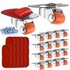 COOWOO 0.5" Oval Plate Self-Adhesive Caster Wheels, 360° Swivel, Strong