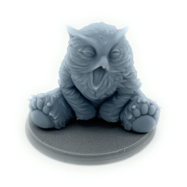 HERO Creations - Owlbear Sitting- RPG - Dungeons and Dragons - DND - Pathfinder - Lord of The Ring - Figurine Miniature (Gray/Unpainted) (1 Large (Base 50mm))