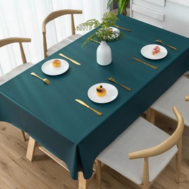 HOMOHEINI Rectangle Table Cloth,100% Waterproof Tablecloth Oil Proof Spill Proof Vinyl Table Cloth, Wipe Clean Plastic Table Cover for Dining, Camping, Indoor and Outdoor 54" x 120",Navy Blue