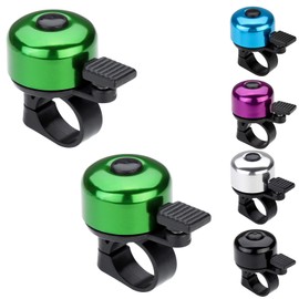 2 Pcs Bike Bell Bicycle Bell with Loud Crisp Clear Sound, Road and Mountain Bike Bell Adults Kids (Green)