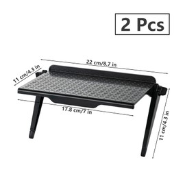 FORYNXHWIN 2 Pcs TV Top Shelf, Screen Top Shelf, 11 X 22cm Adjustable Computer Monitor Top Shelf for Cable Boxes, Media Boxes, Remote Controls, Router(Black)