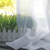 Singinglory Eyelet Voile Curtains Set of 2 with Tiebacks,White Sheer