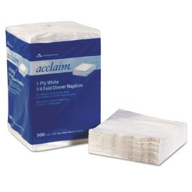 Acclaim 1/4 Fold Paper Dinner Napkins, White, 1-Ply, 16quot;x16quot;