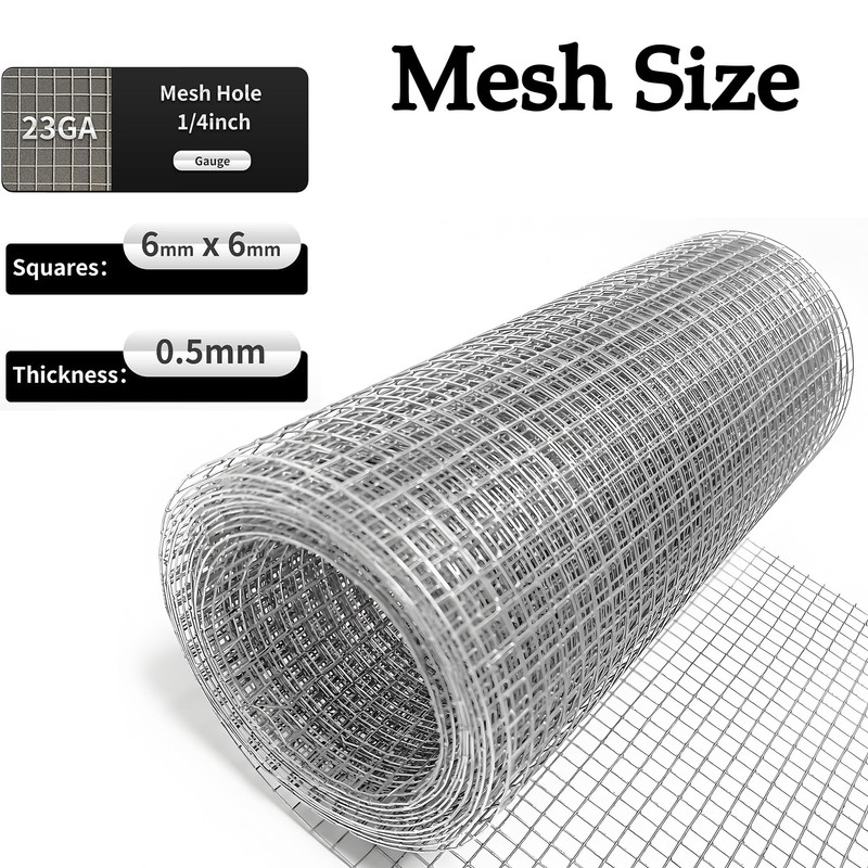 Hardware Cloth 1/4 inch 12inx10ft,Chicken Wire Mesh Fence,Galvanized After Welding