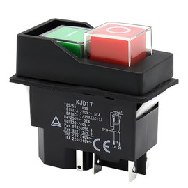 GOEDCH KJD17 Electromagnetic Switch: AC250V 16A 5 Pin Waterproof Push Button Electromagnetic Switch, IP54 Magnetic Starter Power Tool for Machine Switch, Protection Against Power Failure