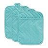 DII Heat Resistant Quilted Cotton, Pocket Potholder, 7x9, Aqua, 3