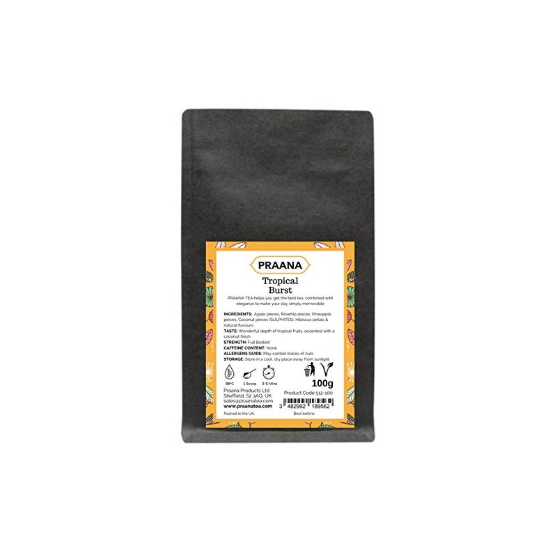 PRAANA TEA -Tropical Burst Fruit Tea - (Tisane) - 100g