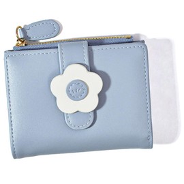 Women's Wallet, Card Holder, Coin Purse, Compact, Cute, Short, Bifold Mini Wallet, Portable, Storage, Coin Case, Folding Coin Purse, High School Students, Girls, blue