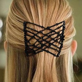 Premium Flexible Magic Double Hair Clip Hair Clip for Women and Girls - Elastic Magic Stretch Hair Clip Claw Hair Clips Clip for Women Hairdressing Supplies (Black)