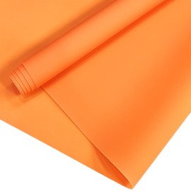Jelly PVC Vinyl Roll 11.8"x53" Soft Solid Colored Smooth Waterproof PVC Fabric for Mat Hair Bows Jewelry Making (Orange)