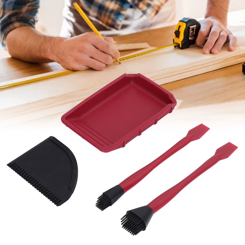 Complete Silicone Glue Kit Wood Glue Up Brushes Tray Comb