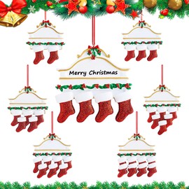 Christmas Decoration Socks Pendant, Family Groups DIY Name Blessing Hanging Pendant Decoration Socks, Ceramics Christmas Tree Hanging Ornament, Party Christmas Tree Pendant Creative Xmas Gift (Sock 4)